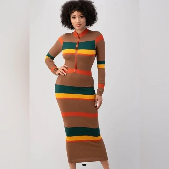 Multi-Colored Sweater Dress - Picture 5 of 5
